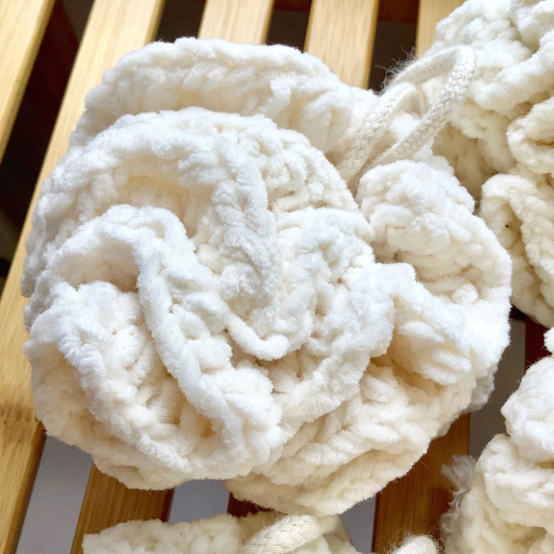 CAKE FACE SOAPING – Cotton bath pouf loofah