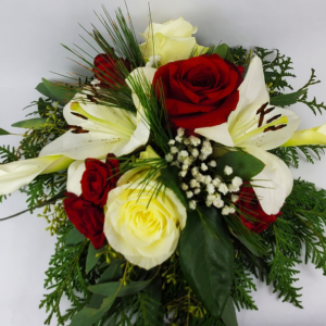 Christmas Fresh Flower Arrangement or Long Stem Roses